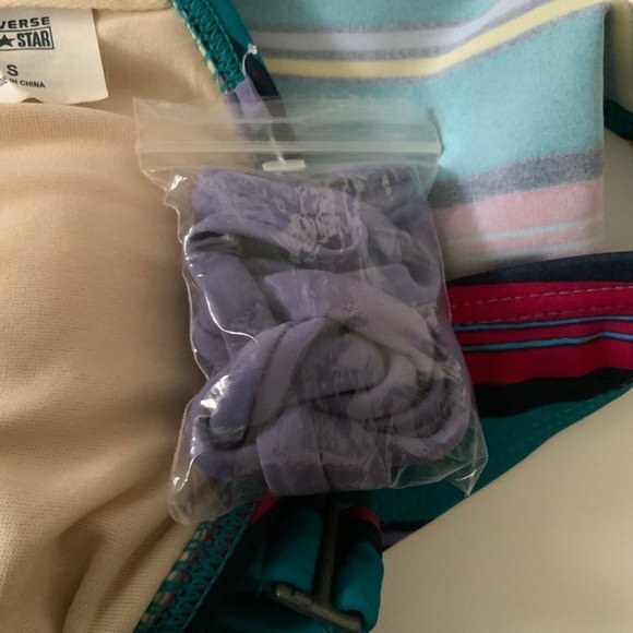 Converse One Star S Green Striped 2 Pc Bikini Set - Picture 4 of 7